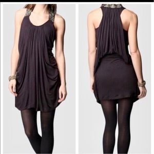 Designer AllSaints LEVIN black beaded dress 10